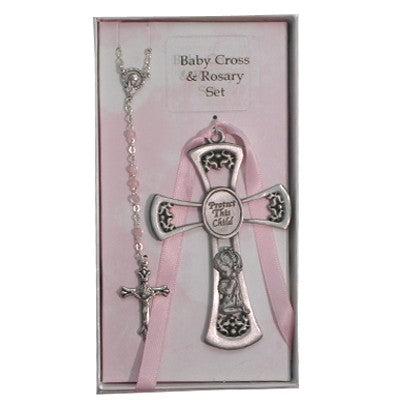 Praying Girl Cross and Rosary Set