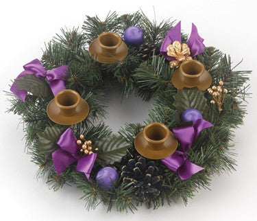 Advent Wreath (purple ribbon) – FUCHS Church Supply