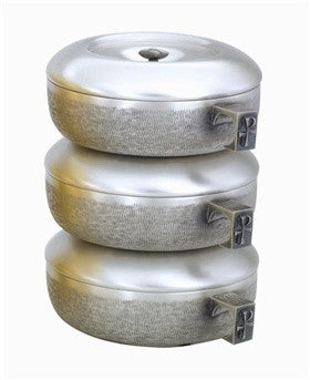 Silver Straw Texture Triple Stacking Ciborias