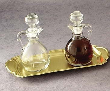 Cruet Set with Brass Tray