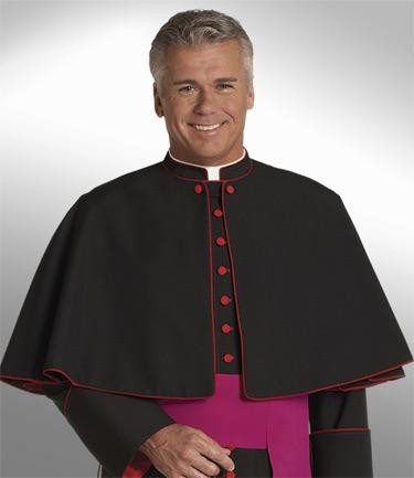 Shoulder Cape - Black w/Scarlet piping