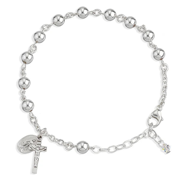 5mm Sterling Rosary Bracelet - Boxed