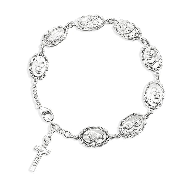 Sterling Silver Saint Bracelet - Boxed