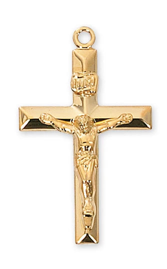Gold over Sterling Silver Crucifix 24" chainMVC- J8011