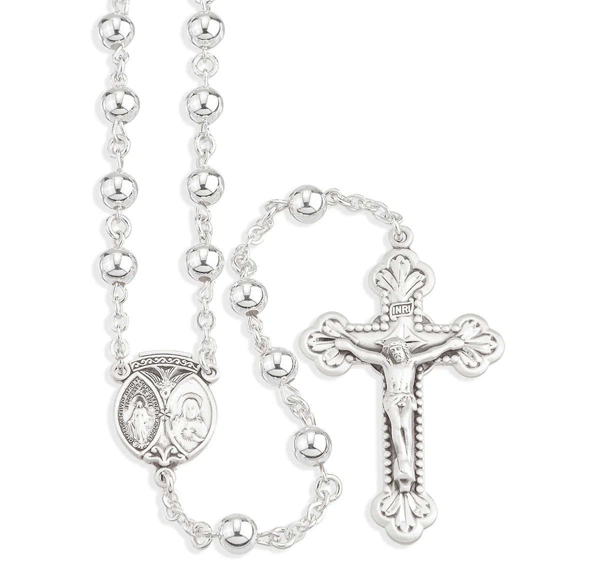 6mm Sterling Silver Rosary - Boxed