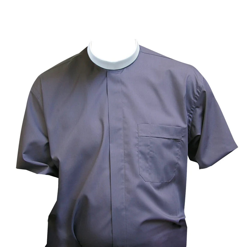 Neckband Collar Clergy Shirt Short Sleeve
