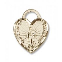 Gold Filled O/L of Guadalupe Heart Pendant