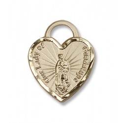 Gold Filled O/L of Guadalupe Heart Pendant