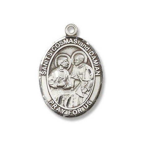 Sts. Cosmas & Damian Sterling Silver Pendant