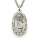 St. Christopher Sterling Silver Large Oval Medal w/24" Chain