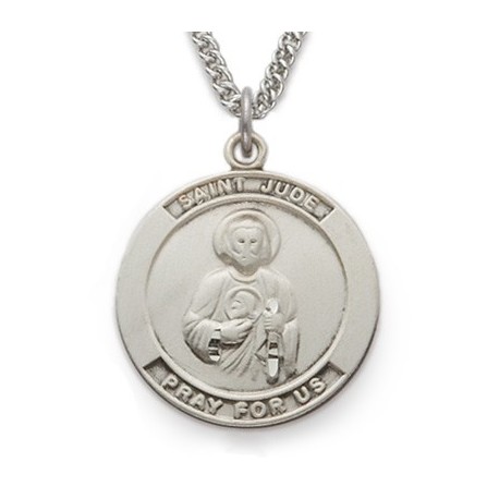 St. Jude Sterling Silver Medal w/24" Chain