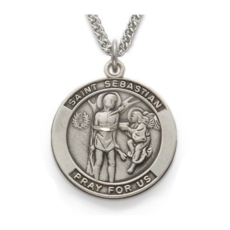 St. Sebastian Sterling Silver Medal Patron Necklace