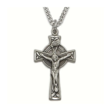 Mens Celtic Crucifix Sterling Silver w/24" chain