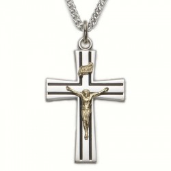 Mens Crucifix Sterling Silver w/24" Chain - Boxed