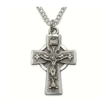 Mens Celtic Crucifix Sterling Silver w/18" chain