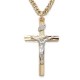 Mens Crucifix 14K Gold Over Sterling Silver w/20" Chain - Boxed