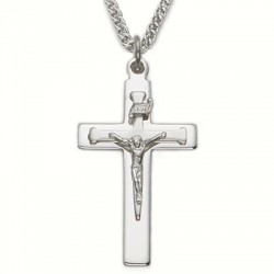 Mens Crucifix Sterling Silver w/24" Chain - Boxed