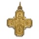 4-Way Cross 14K Gold w/Jesus, Mary, St. Joseph, St. Christopher - Medium