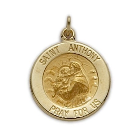 St. Anthony 14K Gold Round Medal