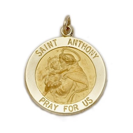 St. Anthony 14K Gold Large Round Medal