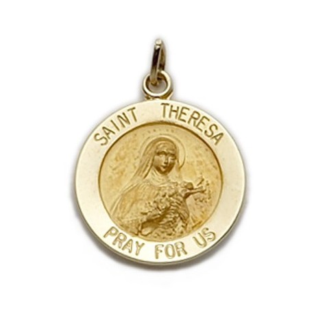 St. Theresa 14K Gold Round Medal 