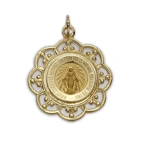 Miraculous Medal 14K Gold Blessed Virgin Mary St. Our Lady A-M Religious  Gifts Church Goods
