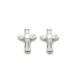Cross-Shaped Crystal Baguette Earrings Sterling Silver