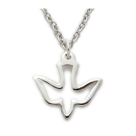 Holy Spirit Dove Sterling Silver Necklace w/16" Chain - Boxed