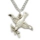 Holy Spirit Dove with Leaf Necklace Sterling Silver w/18" Chain - Boxed