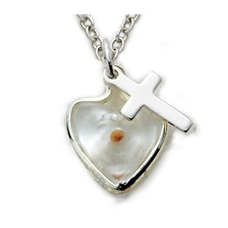 Mustard Seed Necklace Sterling Silver Heart Cross Jewelry