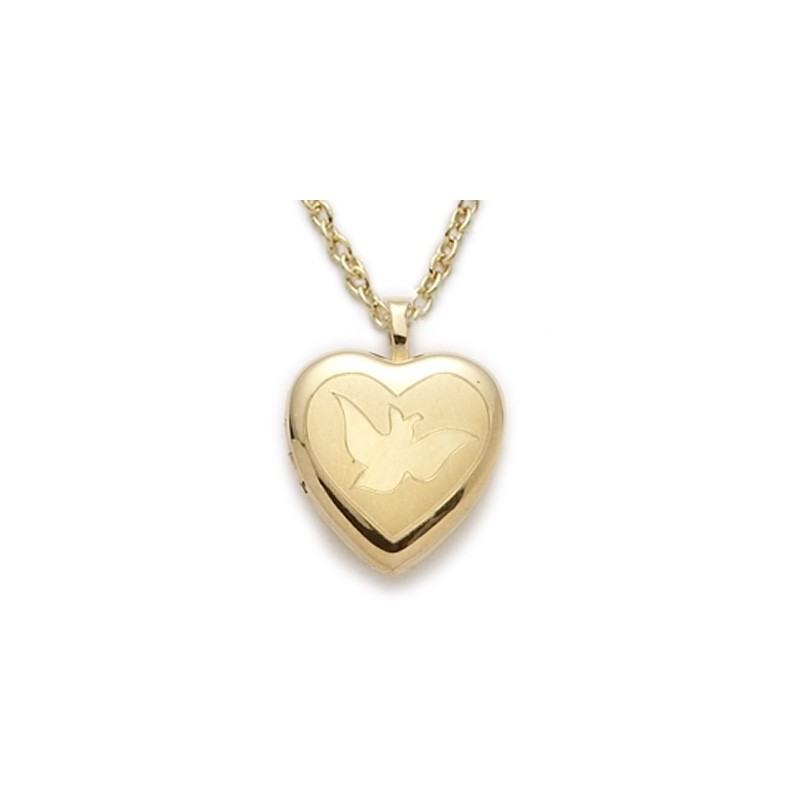 14K Gold Heart Lock Necklace