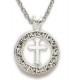 CZ Jewel Fashion Cross Sterling Silver Crystal Inspirational Necklace w/18" Chain - Boxed