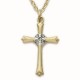 CZ Jewel Cross 14K Gold Filled Inspirational Necklace w/18" Chain - Boxed