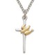 Holy Spirit Dove Cross Sterling Silver Inspirational Necklace w/18" Chain - Boxed
