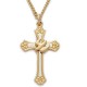 Gold Cross with Gold Holy Spirit Dove 24K Gold Over Sterling Silver Necklace w/18" Chain - Boxed