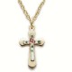 Cross on Pink Cross 14K Gold Filled Necklace w/18" Chain - Boxed
