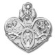 Sterling Silver Sacred Heart of Jesus 4 Way w/18" Chain - Boxed