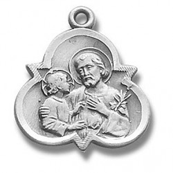 St. Joseph with Trinity Sterling Silver w/18" Chain - Boxed