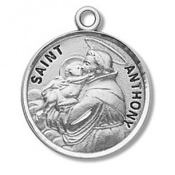 St. Anthony Sterling Silver Round w/20" Chain - Boxed