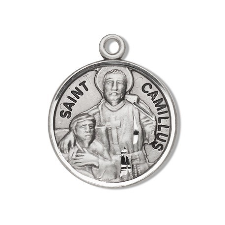 St. Camillus Sterling Silver Round 20" Chain - Boxed