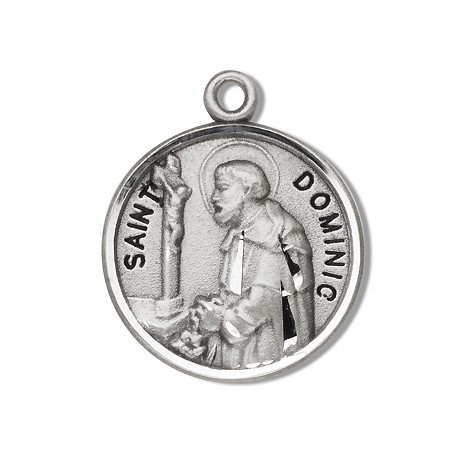 St. Dominic Sterling Silver Round w/20" Chain - Boxed