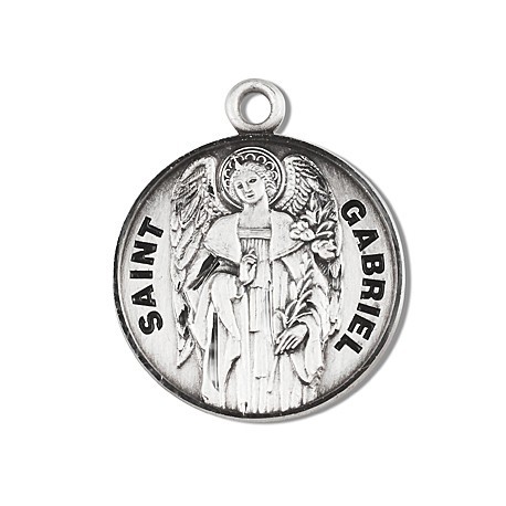St. Gabriel Sterling Silver Round w/20" Chain - Boxed
