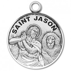 St. Jason Sterling Silver Round w/20" Chain - Boxed
