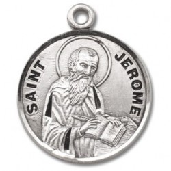 St. Jerome Sterling Silver Round w/20" Chain - Boxed