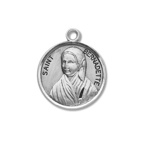 St. Bernadette Sterling Silver Round w/18" Chain -Boxed