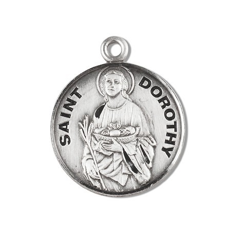 St. Dorothy Sterling Silver Round w/18" Chain - Boxed