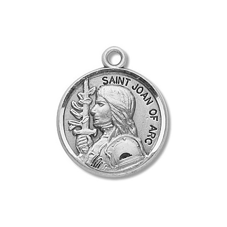St. Joan Of Arc Sterling Silver Round w/18" Chain - Boxed