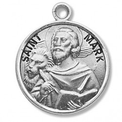 St. Mark Sterling Silver Round w/20" Chain - Boxed