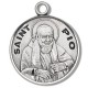 St. Pio Sterling Silver Round w/20" Chain - Boxed