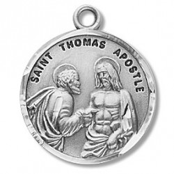St. Thomas the Apostle Sterling Silver Round w/20" Chain - Boxed